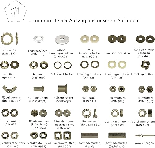 Senkkopfschrauben mit Innensechskant (ISK) M10x55/55 mm aus Edelstahl A2 (5 Stück) | DIN 7991 - Senkschrauben - Schrauben von MESAROS® - Cheap-Us