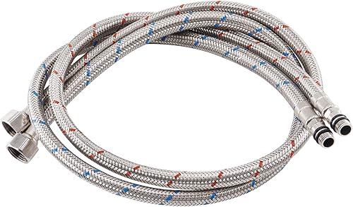 BEASAFY 2 Stück 80cm x G3/8 x M10 Anschlussschlauch Armatur, Geflochtener Edelstahl Panzerschlauch, Flexschlauch Verlängerung, Wasserhahn Schlauch für Wasserhahn Küche, für Wasserhahn Mischbatterie - Cheap-Us