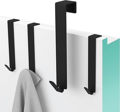 MDCASA Türhaken bis 15 mm Türfalz - 4er Set, weiß I Türhaken zum Einhängen inkl. Filzpad I stabile Haken zum Einhängen für alle gängigen Türen - Cheap-Us