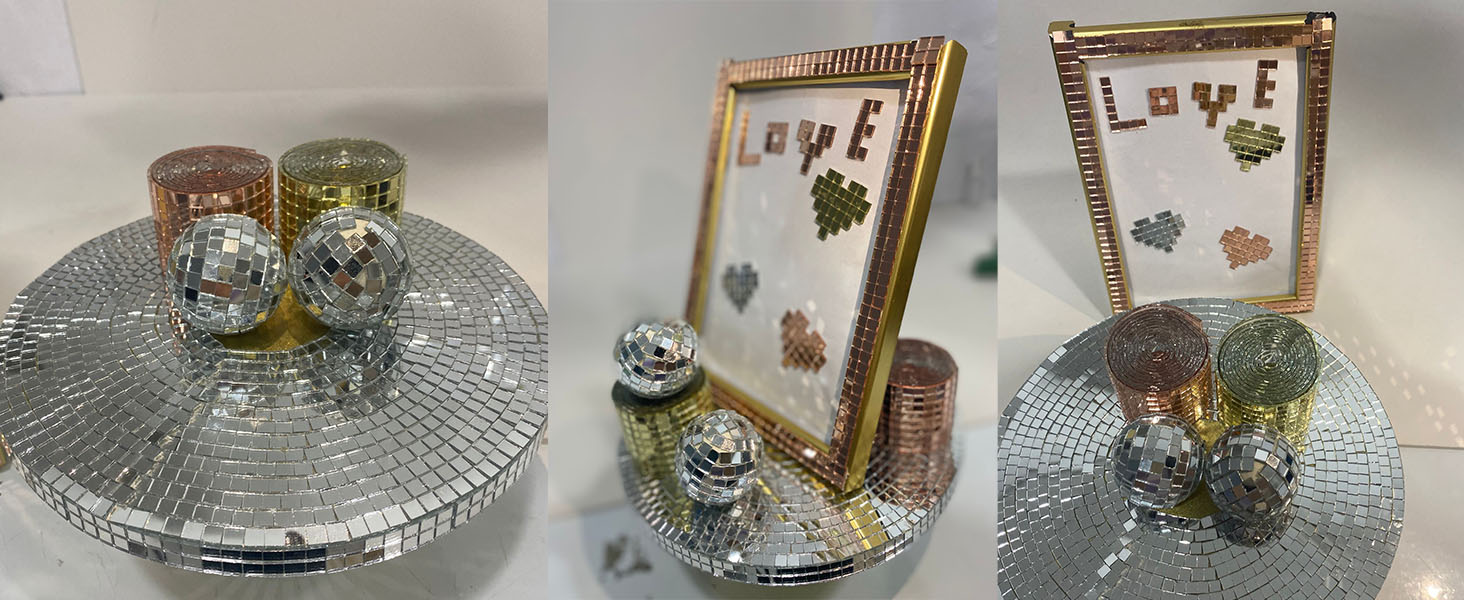  Selbstklebende Mosaikfliesen Quadrat Glasspiegel Mosaik Fliesen Spiegel