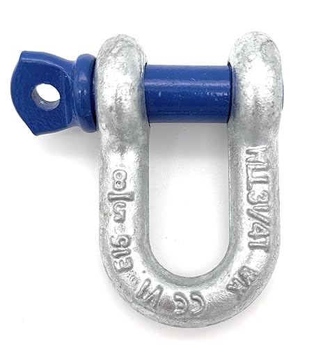 Schäkel hochfest geschweift mit Augbolzen | (WLL): 2t Traglast | 2 Stück | 0,33t - 25t & Menge Wählbar | Stahl feuerverzinkt | Größe wählbar (2 Stück, 2t) - Cheap-Us