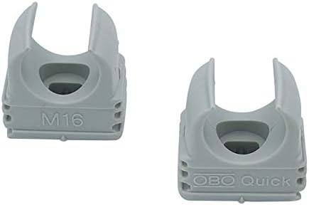 50x OBO Bettermann M25 Quick-Schellen | Klemmschelle | Rohrschelle | anreihbar | lichtgrau | 25mm | 50 Stück - Cheap-Us