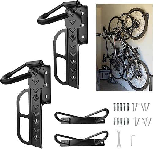 Fahrrad Wandhalterung, 2er Pack Schwenkbare Fahrrad Wandhalterung, Fahrradständer für Die Garage, Fahrradhalterung Wand Rennrad Wandhalterung Fahrrad Wandhalterung Vertikal Hält Bis zu 25 Kg - Cheap-Us