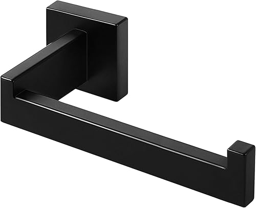 HITSLAM Toilettenpapierhalter Schwarz Matt mit Bohren Edelstahl 304 Klopapierhalter für Küche und Badzimmer Toilette Toilettenpapier Quadrat WC Papier Halterung Rostfrei Klopapierhalter - Cheap-Us