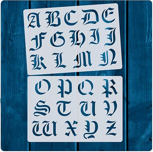 Buchstabenschablone „Alte Schrift“ | Buchstabenhöhe 5cm | Alphabet A-Z | Stencil | Wandschablone - Cheap-Us