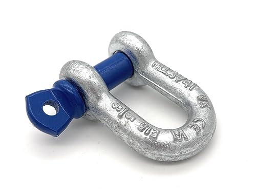 Schäkel hochfest geschweift mit Augbolzen | (WLL): 2t Traglast | 2 Stück | 0,33t - 25t & Menge Wählbar | Stahl feuerverzinkt | Größe wählbar (2 Stück, 2t) - Cheap-Us