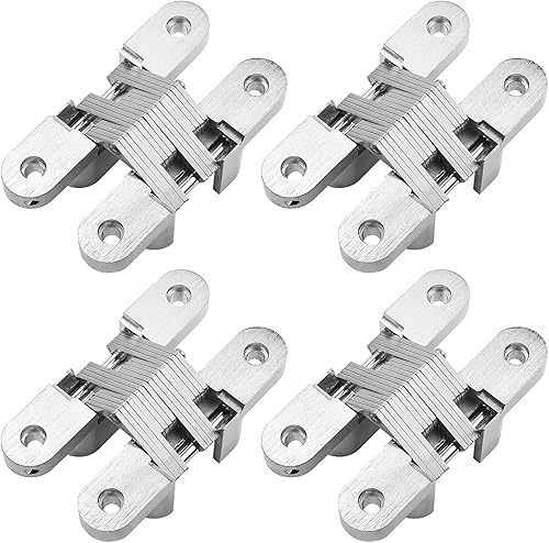 QWORK Verstecktes unsichtbares Kreuz Scharnier 180°, für Möbel Hardware Falttür, 2 Stück, 95mm, Tragkraft: 40 kg - Cheap-Us