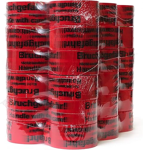 TK THERMALKING Klebeband - Packband - Paketband mit Hinweis auf Tape (Bruchgefahr - Achtung nicht werfen - Vorsicht zerbrechlich Glas - handle with care – Fragile) (1) - Cheap-Us