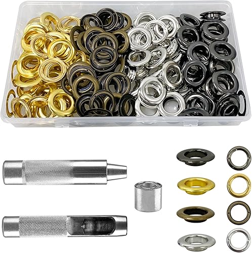 Grommet Werkzeug Kit 14 mm Tülle Ösen Scheiben Ösenzange Set 120 Stück Grommet Einstell Werkzeug und 120 Stück Grommet Ösen mit Aufbewahrungsbox - Cheap-Us