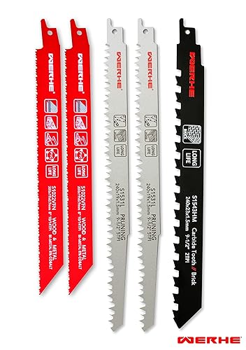 WERHE ® Profi – 5 x Holz Stichsägeblätt – C 152mm T544D Extra Lang – Schnelles Schneiden dicker Schichten – Kompatibel mit Bosch, Metabo, Milwaukee, Makita Stichsägen - Cheap-Us