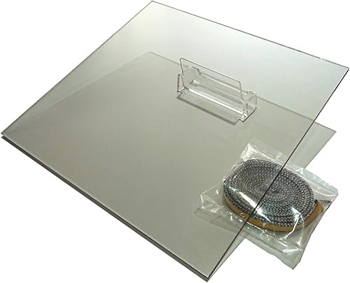 Ersatz Scheibe Kaminglas Schott® Ofenscheibe | Stärke 5mm | hitzebeständiges Keramikglas bis 800°C | Set mit Scheibendichtung | 320mm x 320 mm - Cheap-Us