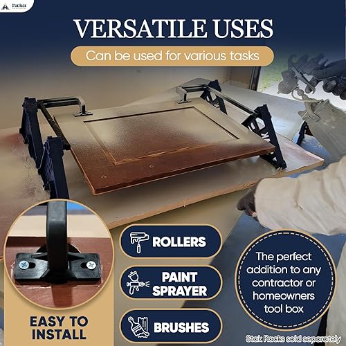 Pfahlregal | Schrankhalterbefestigung | 6-in-1 Malerzubehör Werkzeug | Stapeldesign | Farbe Küchenschranktüren | Innen oder Außen | für Bauunternehmer & Hausbesitzer | 2er-Set - Cheap-Us