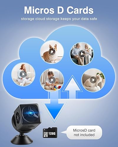 KIMTAR Mini Kamera, Mini Überwachungskamera 2K HD Überwachungskamera Innen, Mini Kamera Live Übertragung Handy Bewegungsmelder Nachtsicht für Startseite Büro Sicherheit - Cheap-Us