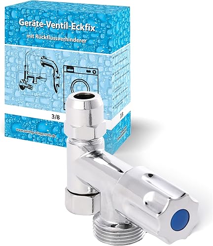 Geräte-Ventil Eckfix | Zusatzventil | Gerätezusatzventil | Eckventil | Chrom - Cheap-Us