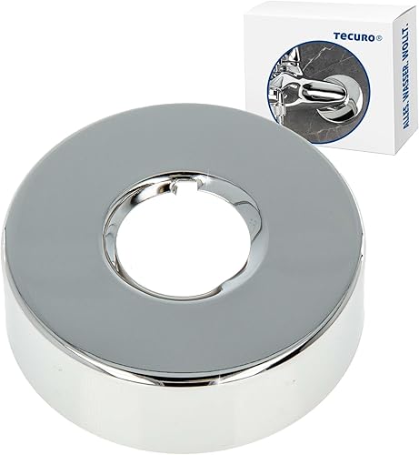 tecuro Gewinderosette (3/4) Ø 27 mm x Ø 80 mm x Höhe 30 mm, messing verchromt - Cheap-Us