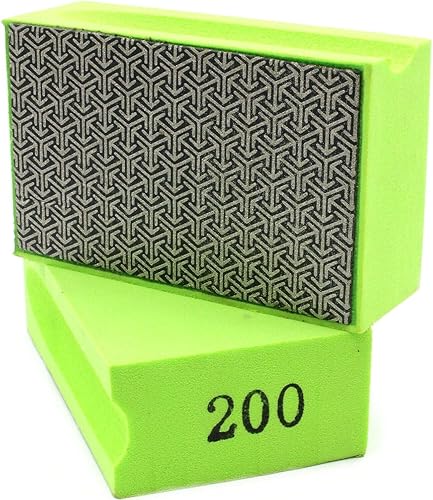 1x Schleifschwamm Körnung 200 Handschleifpad Diamantpad Schleifpad zum schleifen oder entgraten von Fliesen, Keramik, Glas, Marmor, Natur- oder Kunststein - Cheap-Us