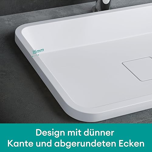 Mai & Mai Waschbecken mineralguss Einbauwaschbecken ca. 53x33x10,5 cm (BxTxH) in Anthrazit matt mit Ablaufabdeckung Col104 - Cheap-Us