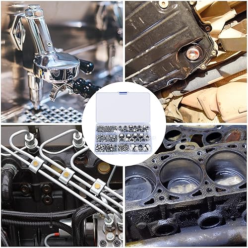 200 Stück Sicherungsmuttern Sortiment, Edelstahl Selbstsichernde Muttern, M3 M4 M5 M6 M8 M10 M12 Gewindeeinsätze Sechskantmuttern Set, Verschiedene Nylon-Sicherungsmuttern - Cheap-Us