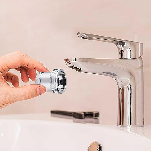HJIAMA 5 Stück Aluminium Wasserhahn Adapter, Außengewinde Wasserhahn, mit Dichtungsring, Silber, Wasserhahnadapter, Gewindeadapter für Außengewinde M18 und M22 - Cheap-Us