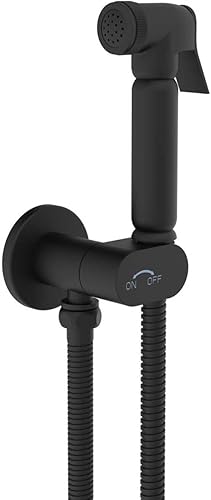 Design WC/Bidet Handbrause SOHO Komplettset mit Absperrventil Schwarz Matt - Cheap-Us