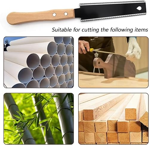 GYSRXS Dübelsäge Bündigsäge 11/17 TPI Zweischneidige Handsäge mit Buchenhenkel Japanische Säge Fein für Woodworking Tools PVC-Rohr Schneiden,15CM Sägeblatt(Schwarz) - Cheap-Us