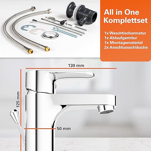 EISL Badewannenarmatur CLAUDIO, Mischbatterie Chrom mit Brauseanschluss, Wasserhahn Badewanne mit Umsteller zwischen Wanneneinlauf und Brause, Einhebelmischer NI023CALCR - Cheap-Us
