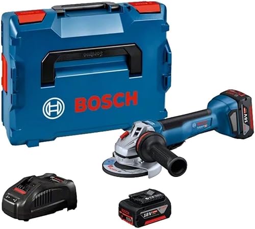 Bosch Professional 18V System Akku Winkelschleifer GWS 18V-10 P (inkl.Zusatzhandgriff, Schutzhaube, Schnellspannmutter, Aufnahmeflansch, L-BOXX-Einlage, L-BOXX, ohne Akku/ Ladegerät) - Cheap-Us