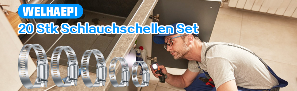 20 Stk Schlauchschellen Set