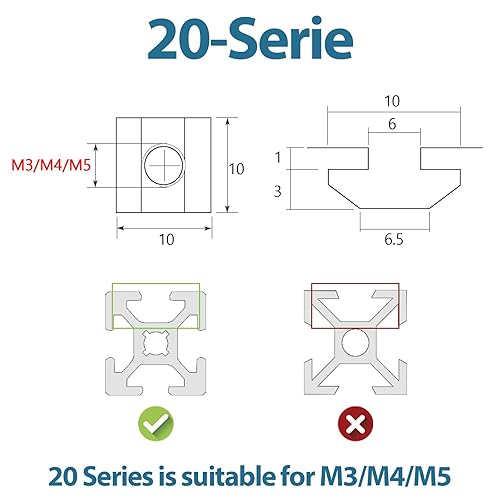 50 Stück Nutensteine M6, Leryati Nutsteine Set T-Nut Kohlenstoffstahl Nutenstein, T-nutensteine lang Aluminiumprofil-Extrusionsschlitz Nutensteine Nut 8 - Typ B Standard 30-Serie - Cheap-Us