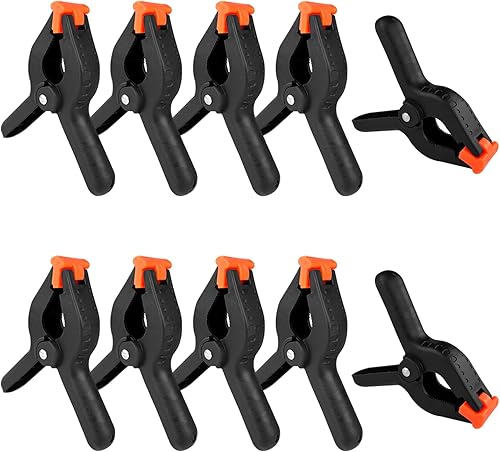 Nutabevr 10 Stück Federklemmen, 4 Zoll Hochleistungs Schwarze Nylon Federklemmen, Leimzwingen mit beweglichen und geriffelten Klemmbacken, für die Holzbearbeitung, DIY, Fotostudios, Fotohintergrund - Cheap-Us