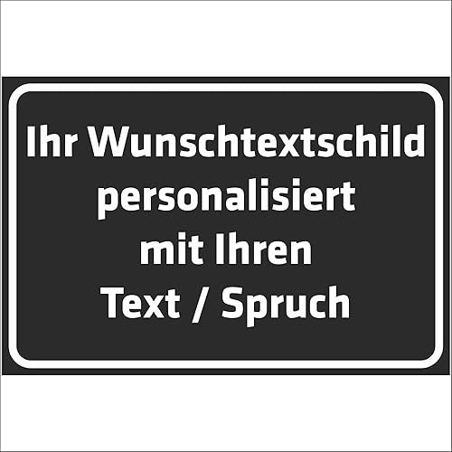 INDIGOS UG - Schilder - WUNSCHTEXT Schild - Edelsstahllook - Alu-Dibond 8 Größen - personalisiert mit Text - Schrift - für Garage, Hotel, Parkplatz, Schule, Carport, Firma - individuell - Cheap-Us