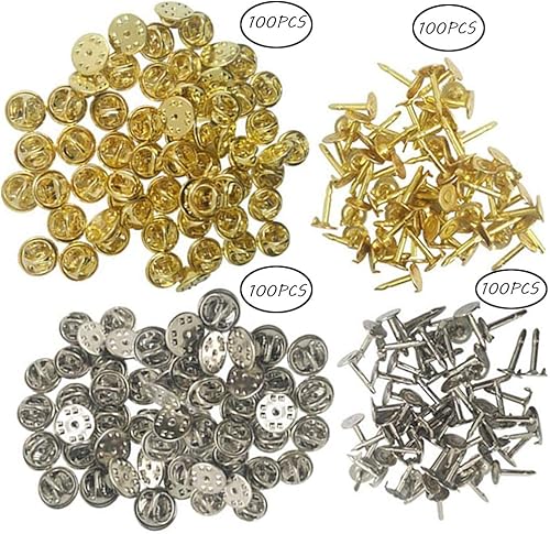 Xinlie Pin Backs Schmetterling Krawatte Reißzwecken Rücken Ersatz mit Leeren Pins Nadeln Pins Set Badge Pin Anstecker Krawatte Reißzwecken Pin Rücken Ersatz für Handwerk Herstellung (200 Paare) - Cheap-Us
