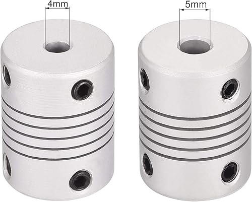 sourcing map 5Stk. 4mm zu 5mm Aluminiumlegierung Stab Flexibel Kupplung Motorsteckerverbindung L25xD19 Silber - Cheap-Us