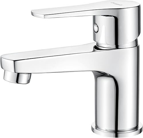 Ibergrif Wasserhahn Bad Einhebelmischer Chrom - Waschtischarmatur mit Wassersparfunktion, Anti-Fingerabdruck, Leichte Installation & Kalt/Warmanschluss, Modell M11057 - Cheap-Us