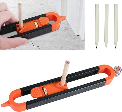 flintronic Konturenlehre, Konturenlehre mit Schloss, Verriegelungsmechanismus, Irregular Contours, Werkzeug zum Kopieren von unregelmäßigen Konturen zum professionellen Messen von Holz(3 Bleistift) - Cheap-Us
