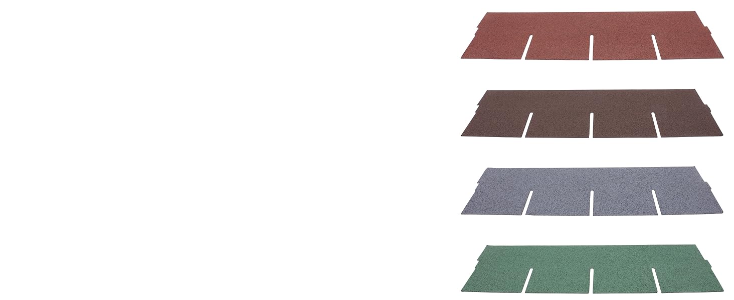 dachbahnen selbstklebend, dachbedeckung gartenhaus, dachschindel grün