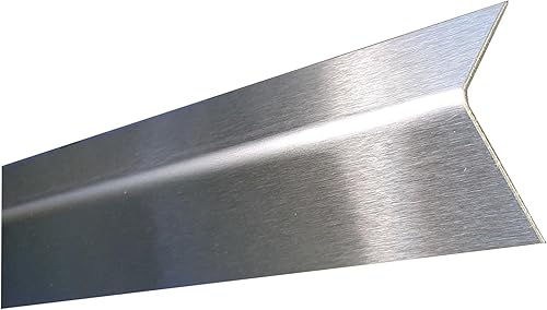 Edelstahl Treppenleiste 2000mm 60x40 mm Kornschliff 240 V2A 0,8mm stark Blechwinkel Eckschutz Leiste,L-Schiene 200cm,Edelstahl L-Profil Schenkel 6x4 cm, Winkelprofil V2A - Cheap-Us