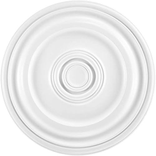 GRAND DECOR Stuckrosette R117, Ø 56cm - Deckenrosette weiß, aus PU hartschaum, Zierelement, Stuck, Wanddeko Wohnzimmer Lampe Polyurethane rund - Cheap-Us