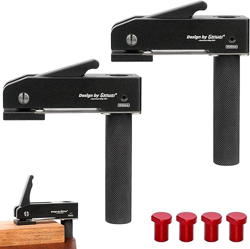 2 Stück Niederhalter Bankhaken 20mm, Lochrasterplatte Werkbank Niederhalter 20mm, Schraubzwingen für die Werkbank Schnellbefestigungsklemme für Werkbank, Holzbearbeitung (1) - Cheap-Us