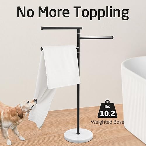 KES Handtuchhalter Stehend Handtuchhalter 4 Armig Schwenkbar Badetuchhalter Marmor Handtuchstange Bad Gebürstet, BTH219S4-2 - Cheap-Us