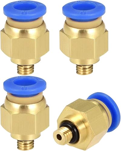 sourcing map 4 Stück Gerade Pneumatische Drücken Verbindung Anschlüsse M5 Stecker x 6 mm Rohraußendurchm. - Cheap-Us