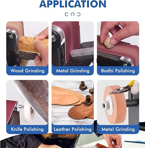 Mini-Bandschleifer 350W Elektrischer Schleifer 10.000 U/min Stufenlose Steuerung LED-Anzeige, 10Stück Schleifbänder Geliefert, Mini-Tischpolierer Tischschleifer für Metall Holz DIY Holzbearbeitung - Cheap-Us