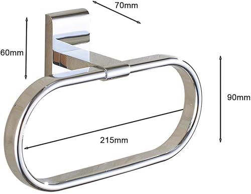 Flybath Oval Handtuchring Messing Poliertes Chrom Handtuchhalter Stilvolle Wandmontage - Cheap-Us