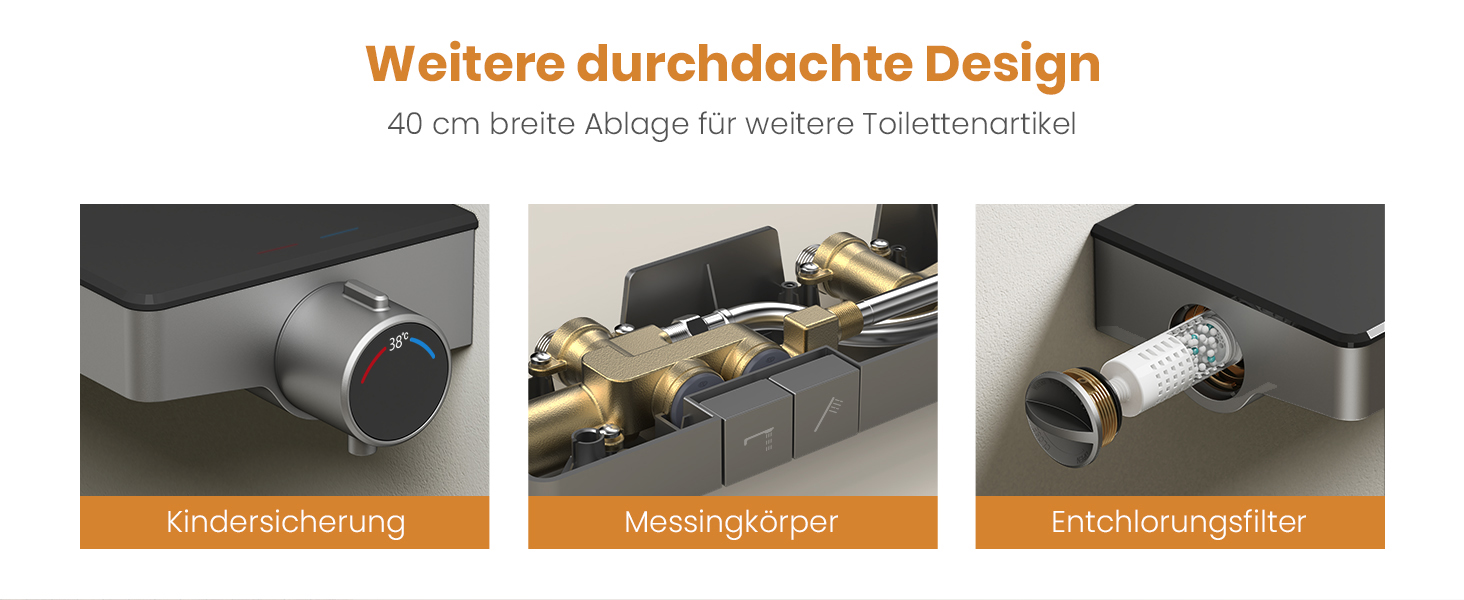 Duschset mit Thermostat