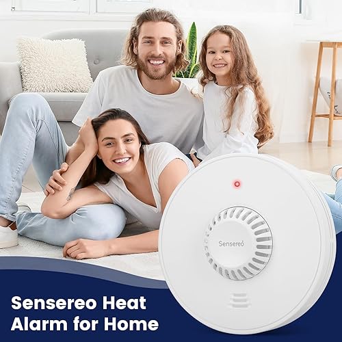 Sensereo 10 Jahre eigenständiger Hitzemelder, Hitzemelder für Zuhause und Büro, 10 Jahre versiegelte Batterie mit Installationspaket im Lieferumfang enthalten, entspricht BS 5446-2:2003 Standard - Cheap-Us