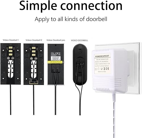 ConBlom Türklingel Transformator, 24V/500mA Türklingel Netzteil Transformator Kabel mit 8M (317.4') Kabel - Cheap-Us