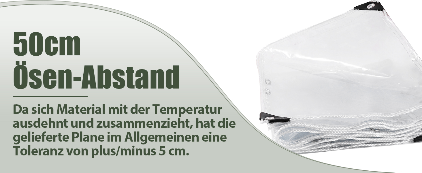 Abdeckplane Wasserdicht Klare Abdeckfolie Windschutz für Außenbereich