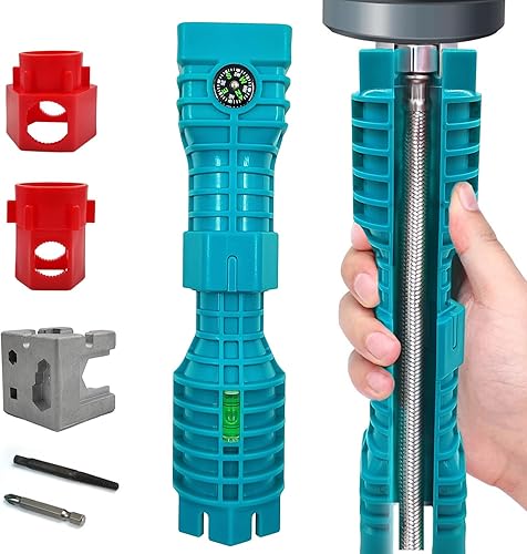 QUVBKZ 24 in 1 Wasserhahnschlüssel Werkzeug, 270 × 52 × 52 mm Waschbecken Installer Schraubenschlüssel Werkzeug, Standhahnmutterschlüssel, für Armaturen, Waschbecken - Cheap-Us