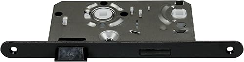 SN-TEC Standard Zimmertürschloss/Türschloss mit Buntbart, mit schwarzer Stulp, 55/72/8, Stulp: 20 x 235mm abgerundet schwarz DIN Rechts (BB BUNTBART DIN Rechts) - Cheap-Us