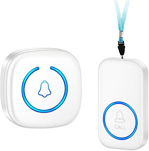 Notrufknopf für Senioren - Hausnotruf Senioren, Hausnotruf für Senioren SOS Alarm Notruf Knopf mit Vibration, Licht und Klingelton (1 Sender + 1 Empfänger) - Cheap-Us